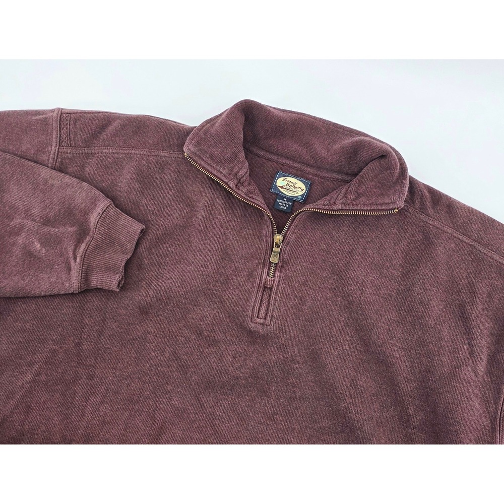 Tommy Bahama Quarter Zip Pullover Vintage Coastal Size M Mens Cotton Sweater Red